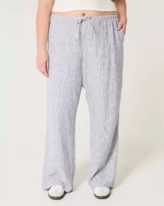 Keten Karışımlı Bol Pantolon
