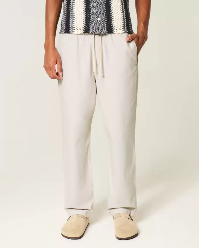 Keten Karışımlı Bol Pantolon