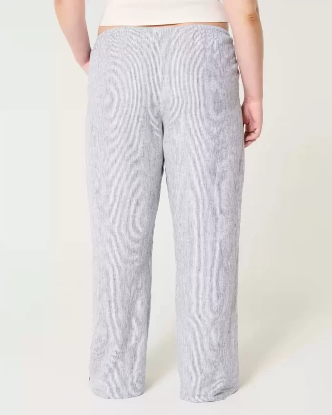 Keten Karışımlı Bol Pantolon Keten Karışımlı Bol Pantolon