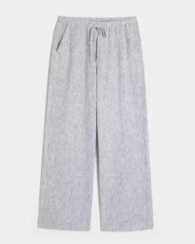 Keten Karışımlı Bol Pantolon Keten Karışımlı Bol Pantolon