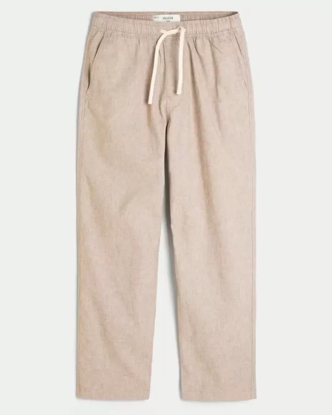 Keten Karışımlı Bol Pantolon