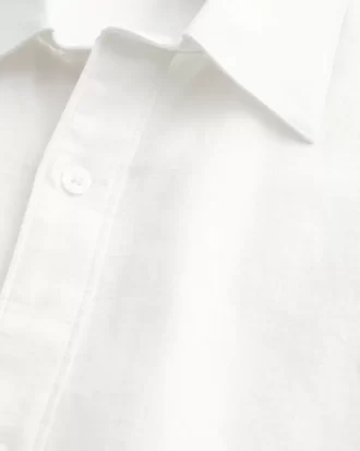 Keten Karışımlı Düğmeli Gömlek