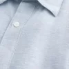 Keten Karışımlı Düğmeli Gömlek
