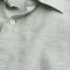Keten Karışımlı Düğmeli Gömlek
