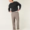 Keten Karışımlı Esnek Bel Bol Pantolon
