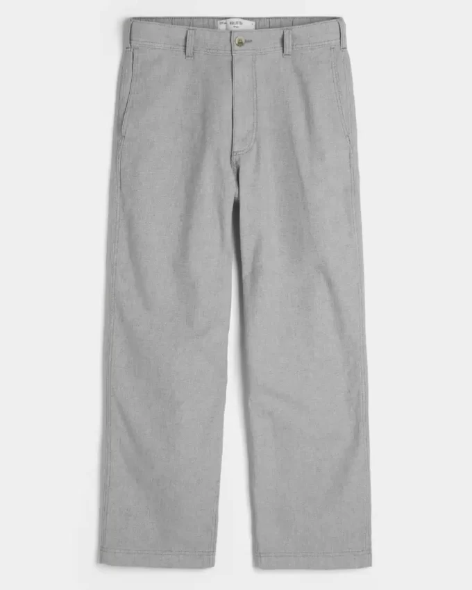Keten Karışımlı Esnek Bel Bol Pantolon