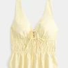 Keten Karışımlı Önden Bağlamalı Peplum Üst Keten Karışımlı Önden Bağlamalı Peplum Üst