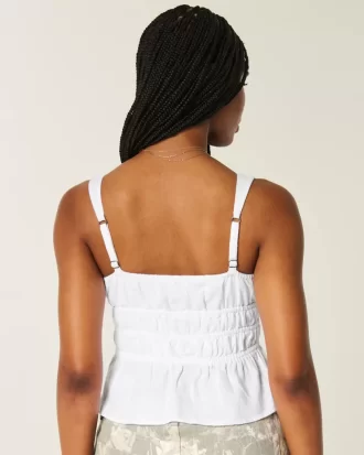 Keten Karışımlı Önden Bağlamalı Peplum Üst