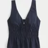 Keten Karışımlı Önden Bağlamalı Peplum Üst Keten Karışımlı Önden Bağlamalı Peplum Üst