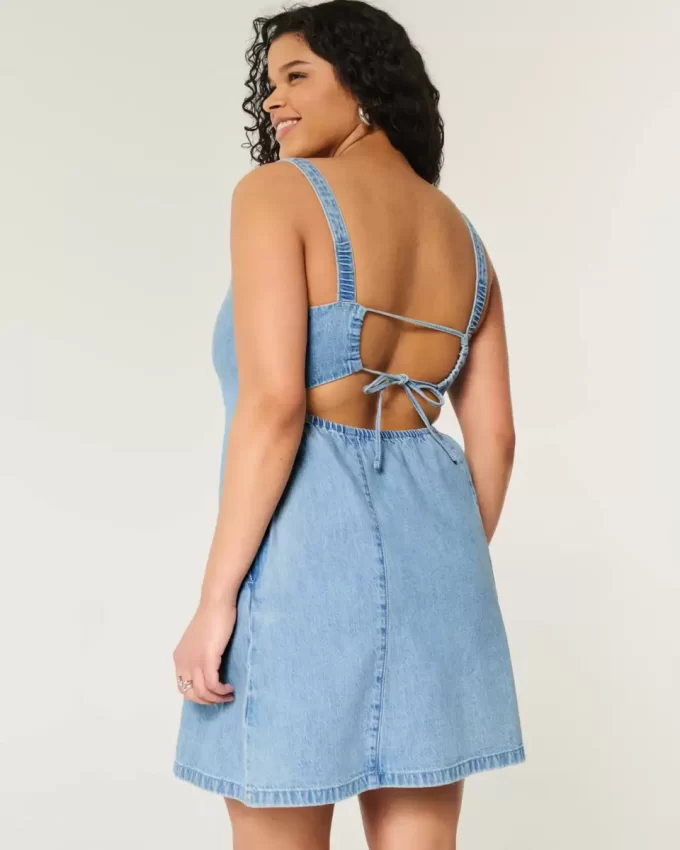 Keten Karışımlı Yapılı Mini Elbise Keten Karışımlı Yapılı Mini Elbise