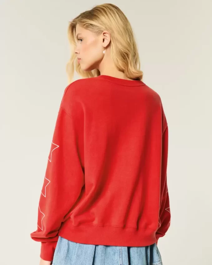 Kolay Amerikan Balı Grafikli Mürettebat Sweatshirt