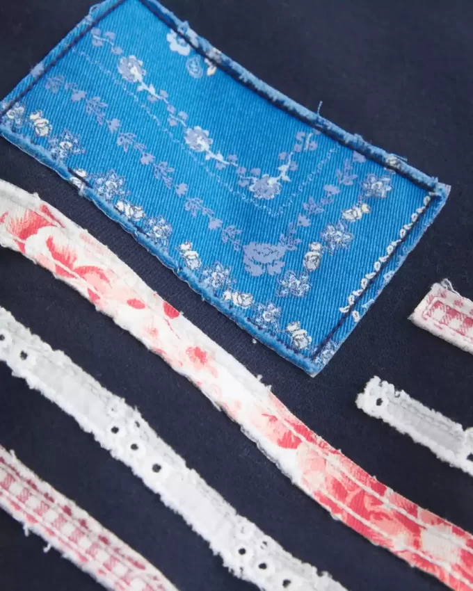 Kolay Amerikan Bayrağı Grafikli Mürettebat Sweatshirt