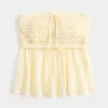 Kolay Askısız Tığ İşi Karışık Babydoll Üst