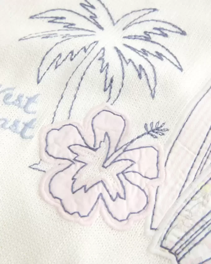 Kolay Batı Yakası Plaj Grafikli Kazak Kolay Batı Yakası Plaj Grafikli Kazak