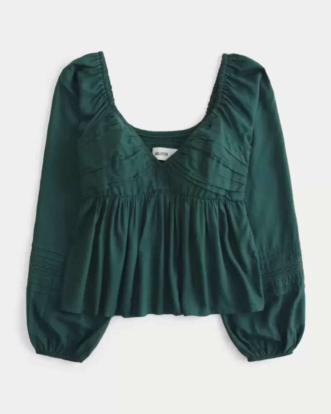 Kolay Büzgülü Göğüslü Babydoll Üst