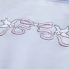 Kolay Grafik Çift Omuz Açık Sweatshirt