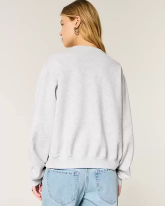 Kolay Çiçekli Grafikli Mürettebat Sweatshirt