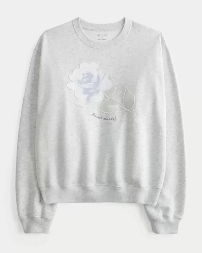 Kolay Çiçekli Grafikli Mürettebat Sweatshirt Kolay Çiçekli Grafikli Mürettebat Sweatshirt
