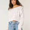 Kolay Çift Omuz Açık Kamuflaj Desenli Sweatshirt Kolay Çift Omuz Açık Kamuflaj Desenli Sweatshirt