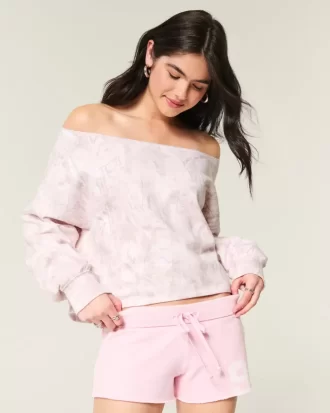 Kolay Çift Omuz Açık Kamuflaj Sweatshirt