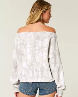 Kolay Çift Omuz Açık Kamuflaj Sweatshirt