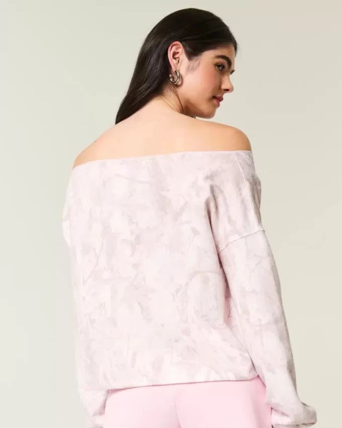 Kolay Çift Omuz Açık Kamuflaj Sweatshirt Kolay Çift Omuz Açık Kamuflaj Sweatshirt
