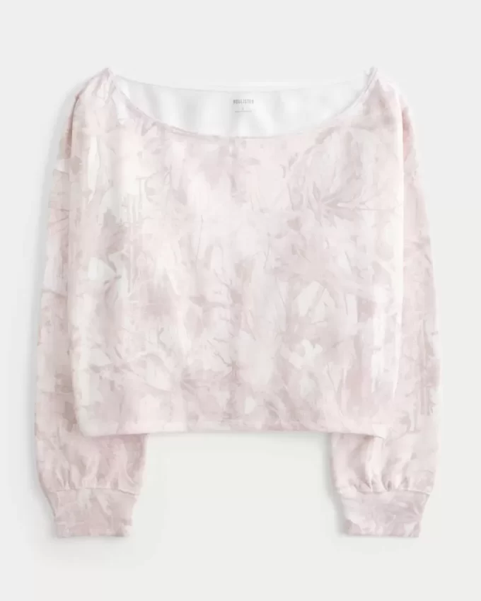 Kolay Çift Omuz Açık Kamuflaj Sweatshirt Kolay Çift Omuz Açık Kamuflaj Sweatshirt