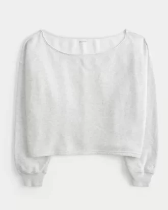Kolay Çift Omuz Açık Sweatshirt