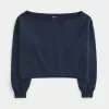 Kolay Çift Omuz Açık Sweatshirt