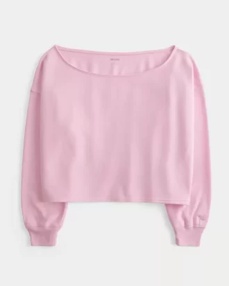 Kolay Çift Omuz Açık Sweatshirt