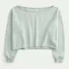 Kolay Çift Omuz Açık Sweatshirt