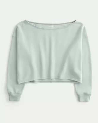 Kolay Çift Omuz Açık Sweatshirt