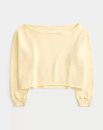 Kolay Çift Omuz Açık Sweatshirt