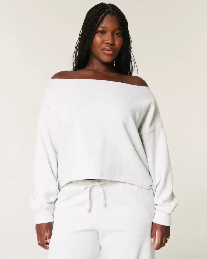 Kolay Çift Omuz Açık Sweatshirt Kolay Çift Omuz Açık Sweatshirt
