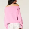 Kolay Çift Omuz Açık Sweatshirt