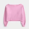 Kolay Çift Omuz Açık Sweatshirt