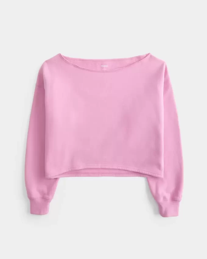 Kolay Çift Omuz Açık Sweatshirt