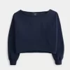 Kolay Çift Omuz Açık Sweatshirt