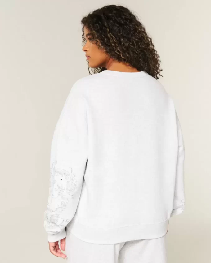 Kolay Çivili Grafikli Mürettebat Sweatshirt
