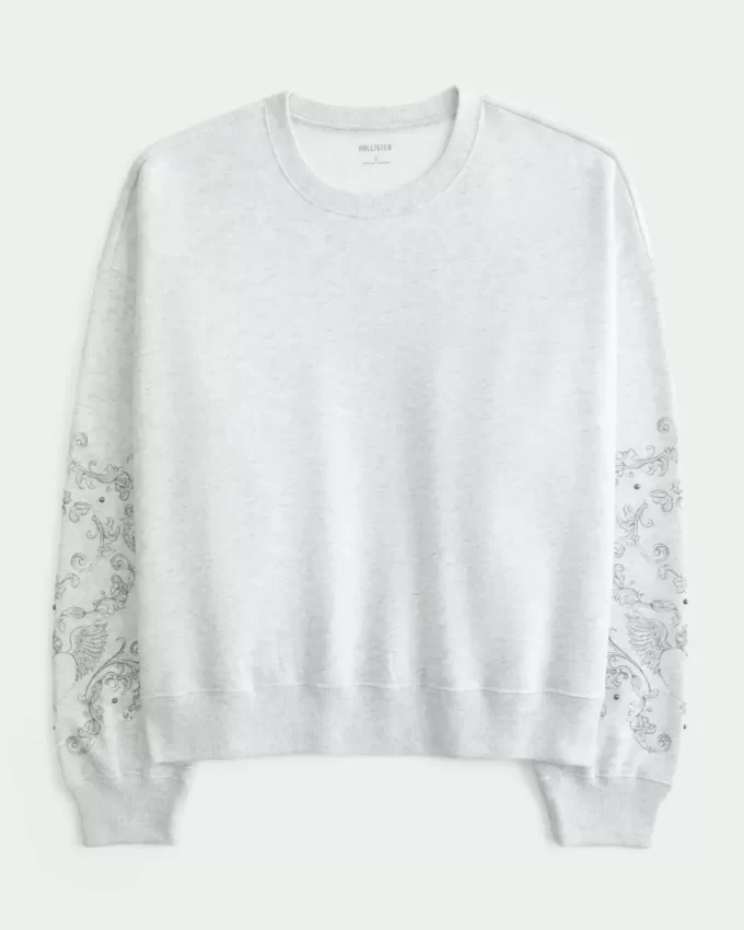 Kolay Çivili Grafikli Mürettebat Sweatshirt