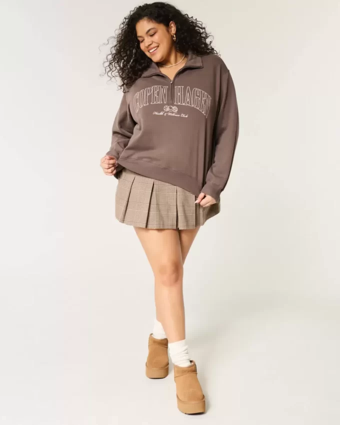 Kolay Kopenhag Grafikli Yarım Fermuarlı Sweatshirt Kolay Kopenhag Grafikli Yarım Fermuarlı Sweatshirt