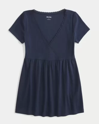 Kolay Kısa Kollu Dantelli Babydoll Üst