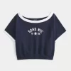Kolay Kısa Kollu Havlu Polar Grafik Sweatshirt