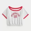 Kolay Kısa Kollu Havlu Polar Grafik Sweatshirt