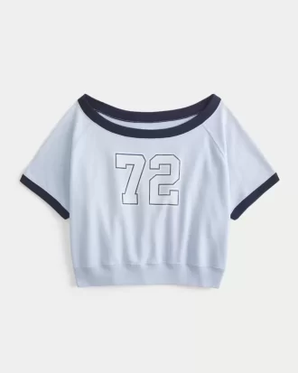 Kolay Kısa Kollu Havlu Polar Grafik Sweatshirt
