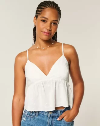 Kolay İşlemeli Parlak Babydoll Üst