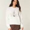 Kolay New York Gitar İşlemeli Grafikli Sweatshirt