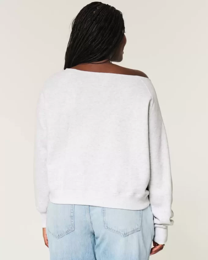 Kolay Omuzdan Askılı Rakam Grafik Sweatshirt Kolay Omuzdan Askılı Rakam Grafik Sweatshirt