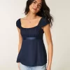 Kolay Saten Bağlamalı Babydoll Üst