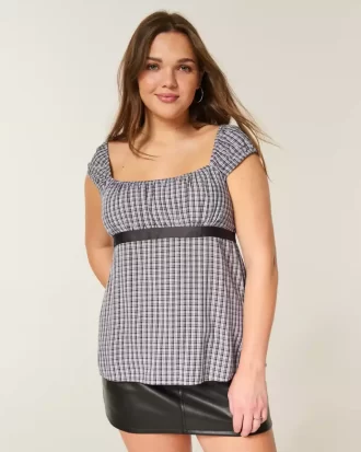 Kolay Saten Bağlamalı Babydoll Üst